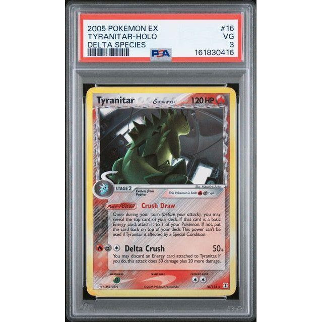 Tyranitar-Holo 2005 Pokémon EX Delta Species #16 PSA 3– Holo Pokémon Card
