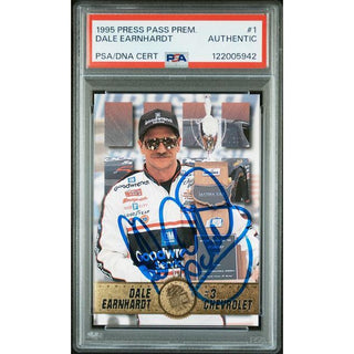 Dale Earnhardt 1995 Press Pass Prem. PSA/DNA Cert #1 Authentic