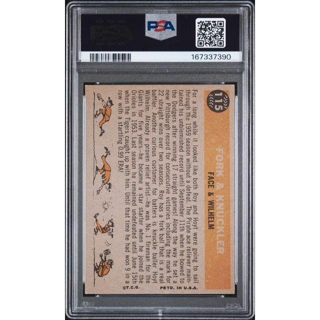1960 Topps Fork & Knuckler Face & Wilhelm #115 PSA 6