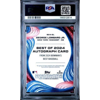 George Lomard Jr. 2024 Bowman's Best Best of 2024 Auto-Blue Ref #B24GL PSA 9