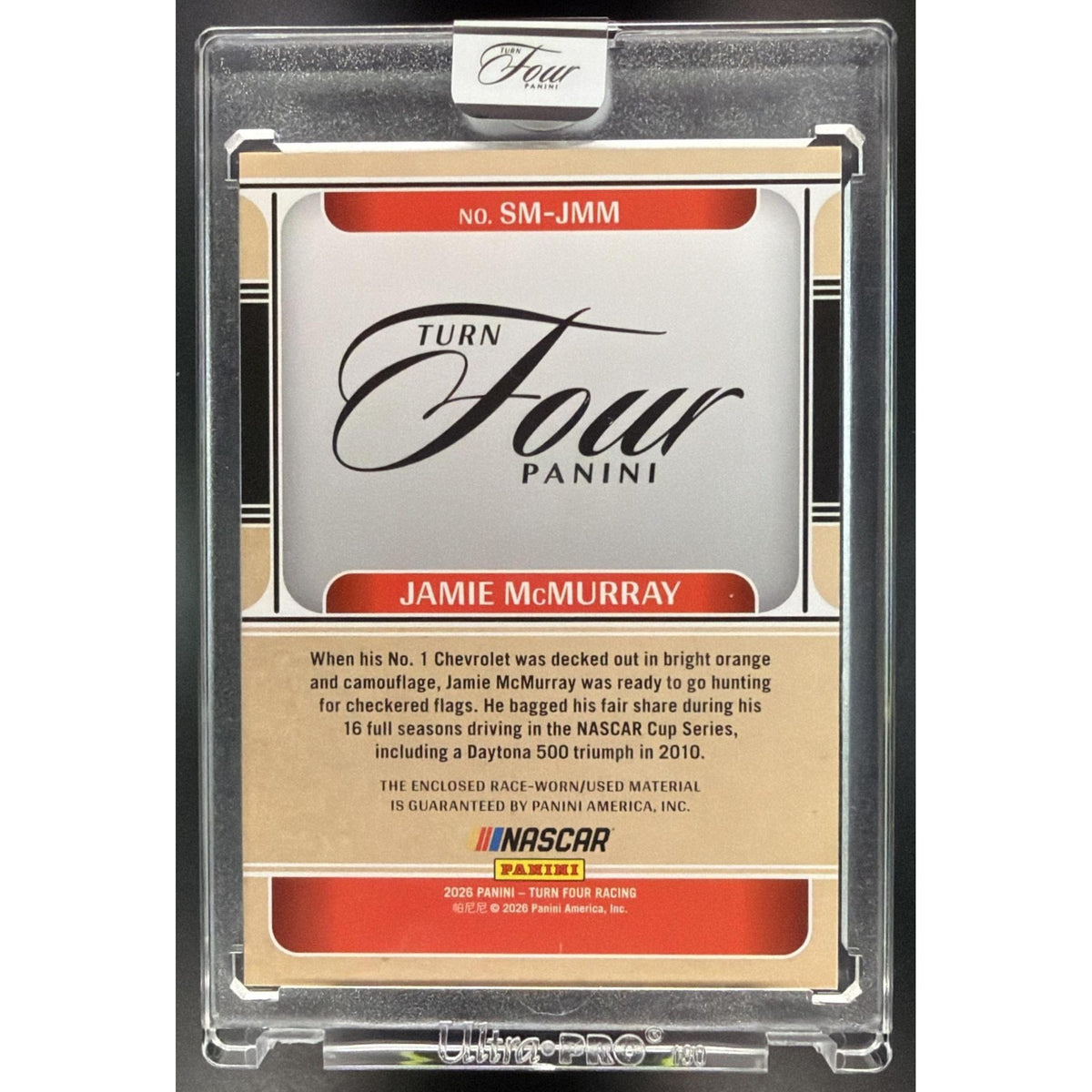 2026 Panini Four Racing Jamie McMurray #SM-JMM Sheet Metal Swatches 10/10 Non-Graded