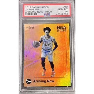 Ja Morant 2019 Panini Hoops Arriving Now – Holo #12 PSA 10