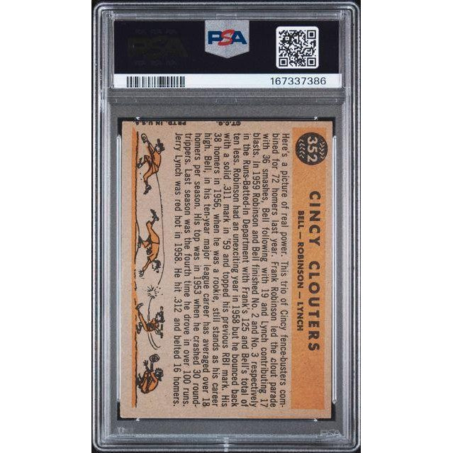 1960 Topps Cincy Clouters Bell/Robinson/Lynch #352 PSA 4