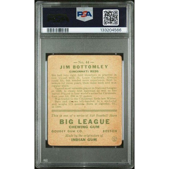 Jim Bottomley 1933 Goudey #44 PSA 1 MK