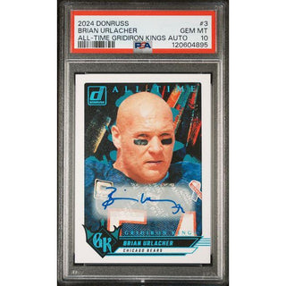 Brian Urlacher 2024 Donruss All-Time Gridiron King Auto #3 PSA 10
