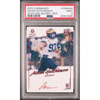 Aidan Hutchinson 2022 Luminance Year One Signature PRS Red #YSRAHU PSA 9