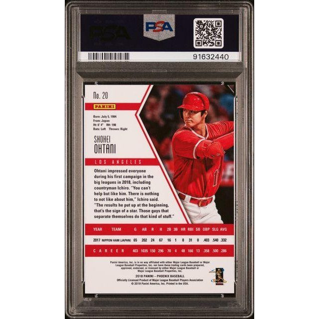 Shohei Ohtani 2018 Panini Chronicles Baseball Phoenix #20 PSA 8.5