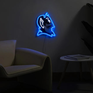 Duke Blue Devils Devil Mascot LED Neon Sign – Officially Licensed Light-Up Wall Decor