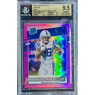 Michael Pittman Jr. 2020 Donruss Optic Preview Pink Rated Rookie #P322 Beckett 9.5