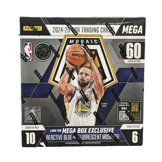 2024-25 Panini Mosaic Basketball Retail Mega Box – Exclusive Reactive Blue & Fluorescent Parallels