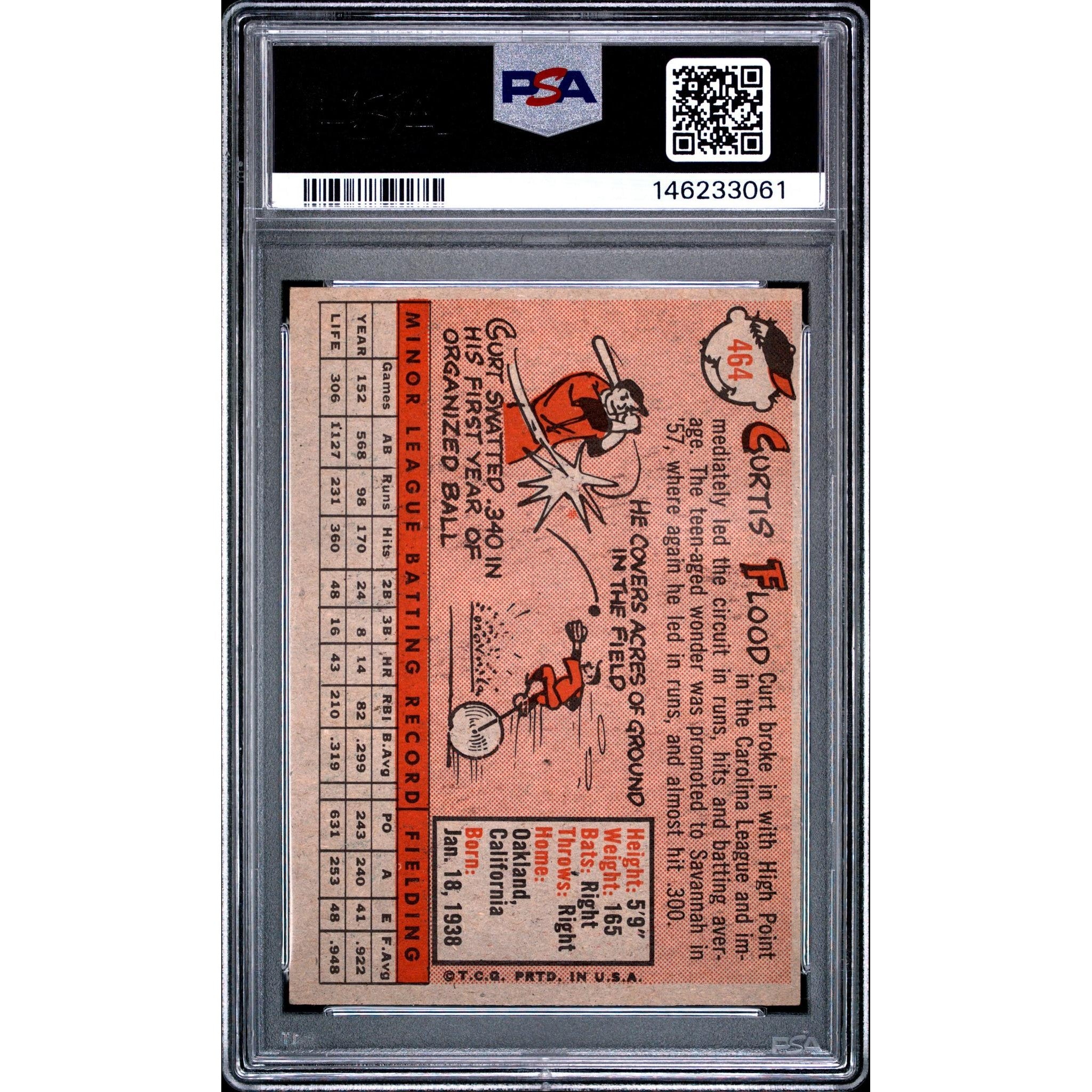 Curt Flood 1958 Topps #464 PSA 5