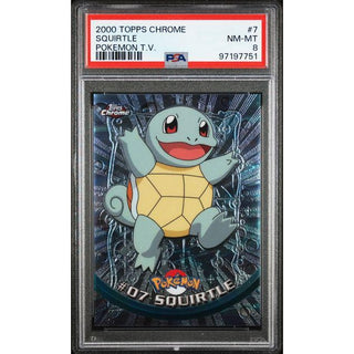 Squirtle 2000 Topps Chrome Pokémon TV #7 – PSA 8