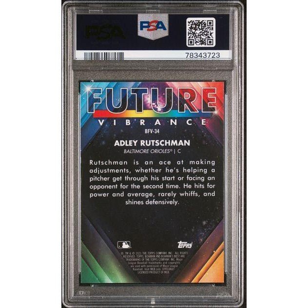 2021 Bowman's Best Future Vibrance #BFV34 Adley Rutschman Future Vibrance Atomic Refractor PSA 10