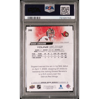 Mads Sogaard 2022 Upper Deck #245 PSA 9