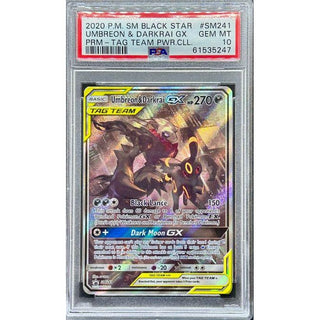 Umbreon & Darkrai GX 2020 Pokémon SM Black Star Promo – Tag Team Power Collection #SM241 PSA 10