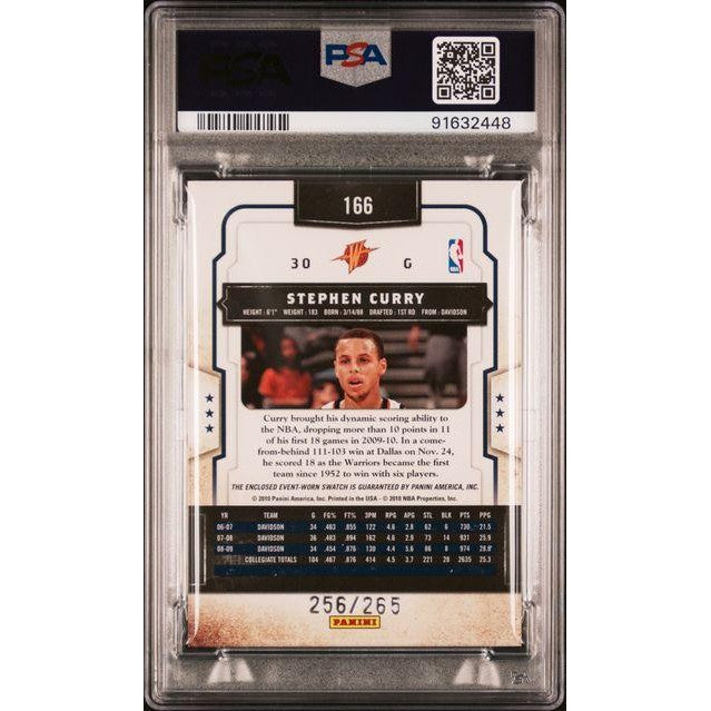 Steph Curry 2009 Panini Classics Basketball Timeless Threads #166 PSA 7