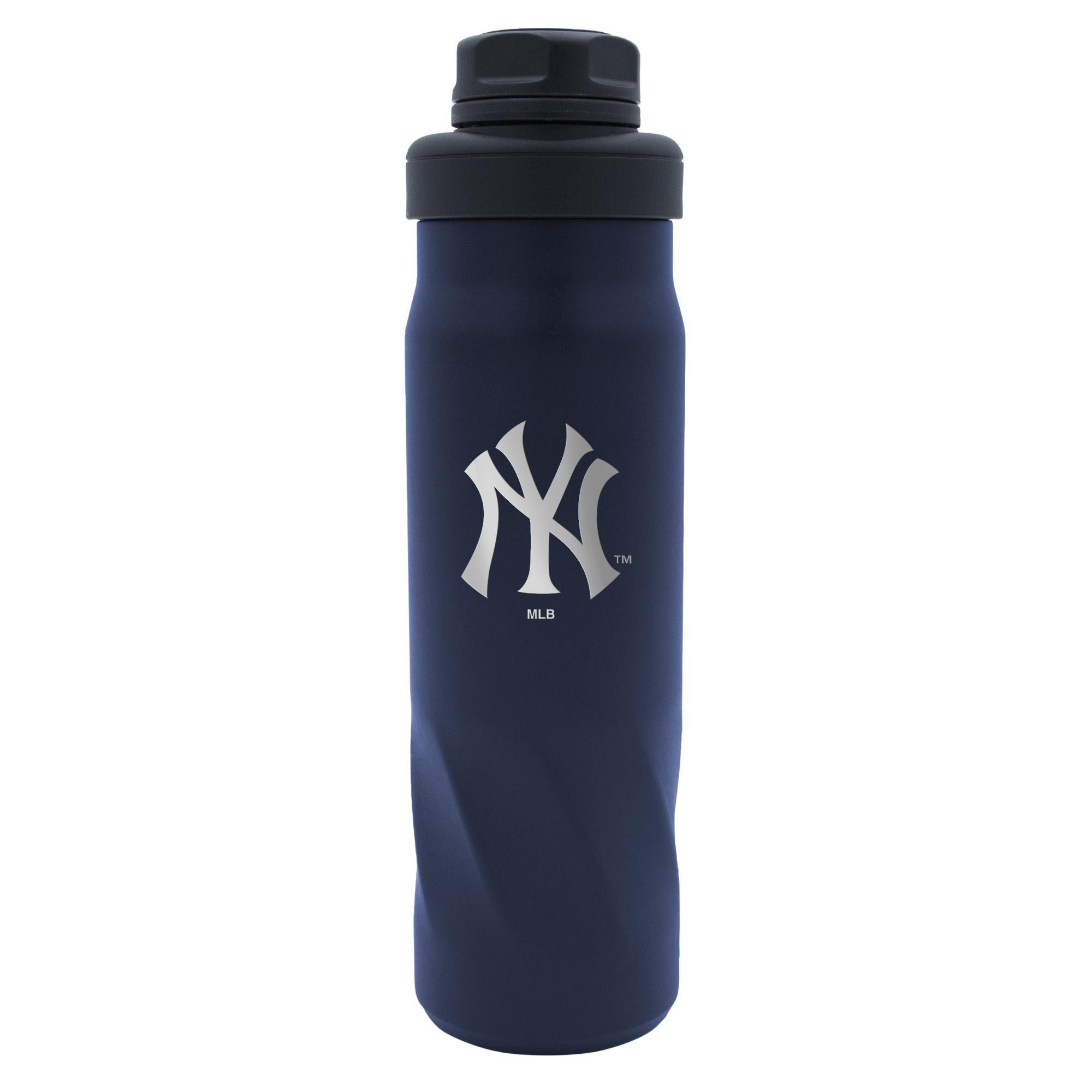 New York Yankees 20 oz Morgan Stainless Steel Water Bottle – Dark Blue – Officially Licensed MLB