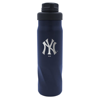 New York Yankees 20 oz Morgan Stainless Steel Water Bottle – Dark Blue – Officially Licensed MLB