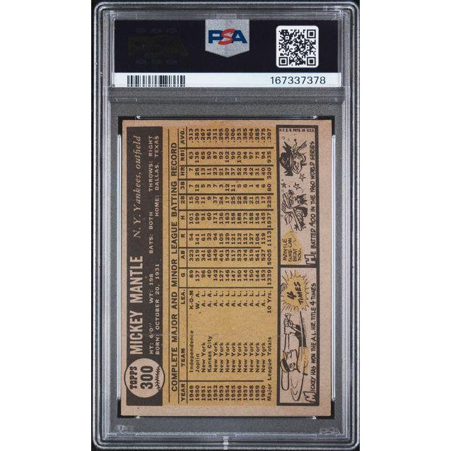 1961 Topps Mickey Mantle #300 PSA 4