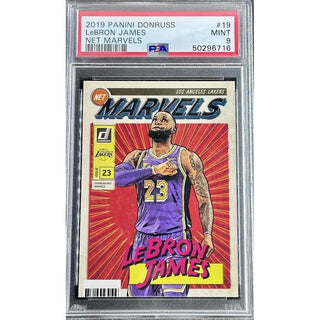 LeBron James 2019 Panini Donruss Net Marvels #19 PSA 9