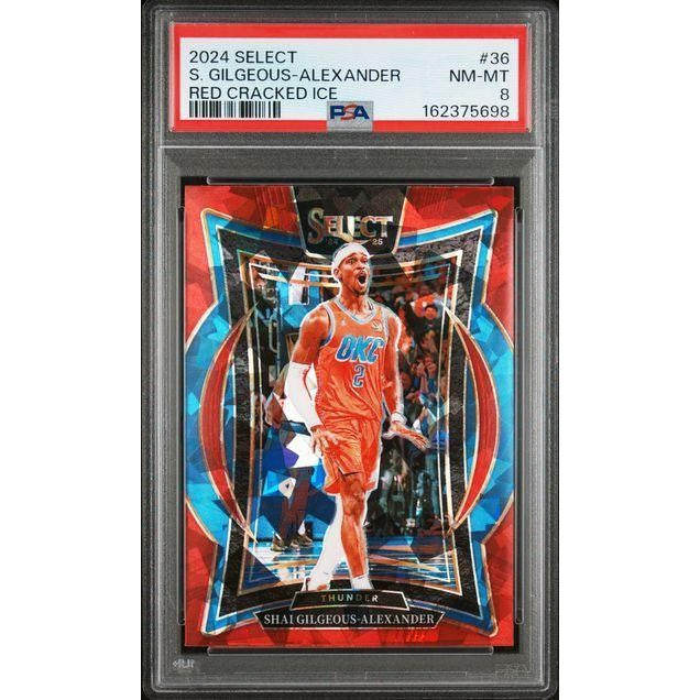 2024 Panini Select #36 S. Gilgeous-Alexander Red Cracked Ice PSA 8
