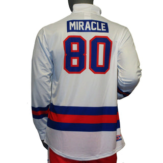 USA Hockey Adult Miracle on Ice 1980 Team Jersey White Lightweight 1/4 Zip Pullover