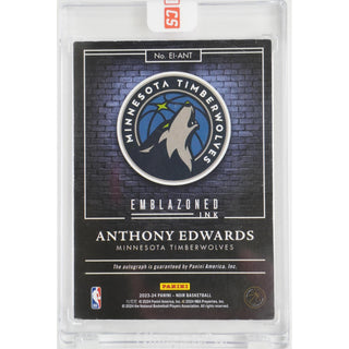 Anthony Edwards 2023-24 Panini Noir #EI-ANT Autograph #49/49 – Limited Edition Signed Basketball Card non-graded