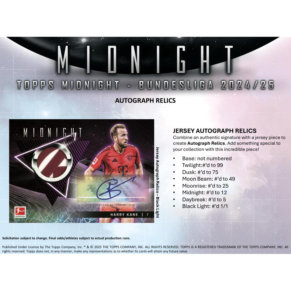 2024-25 Topps Bundesliga Midnight Soccer Hobby Box – CARDIACS 2024-25 Topps Bundesliga Midnight Soccer Hobby Box – CARDIACS