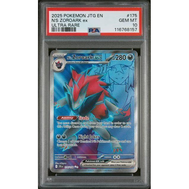 N's Zoroark ex 2025 Pokémon Journey Together#175 Ultra Rare PSA 10