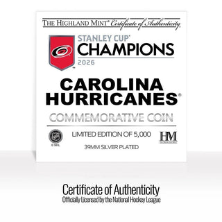 Carolina Hurricanes 2026 Stanley Cup Champions Silver-Plated Commemorative Coin