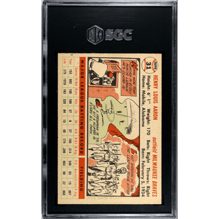 Hank Aaron 1956 Topps #31 White Back SGC 6.5