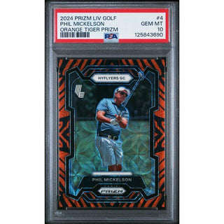 Phil Mickelson 2024 Prizm LIV Golf Orange Tiger Prizm #4 – PSA 10