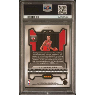 Julian Phillips 2023 Prizm Silver Prizm PSA/DNA Certified #125 Authentic