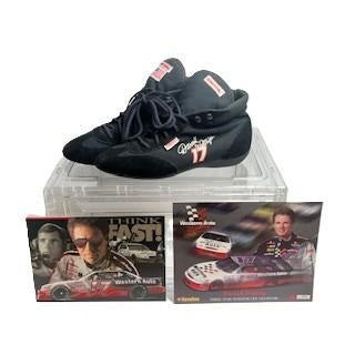 Prototype Racing Shoes: Darrell Waltrip Racing Shoes Prototype/2 Hero Cards w/Acrylic Display Case