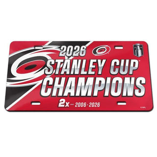 Carolina Hurricanes 2026 Stanley Cup Champions Specialty Acrylic License Plate