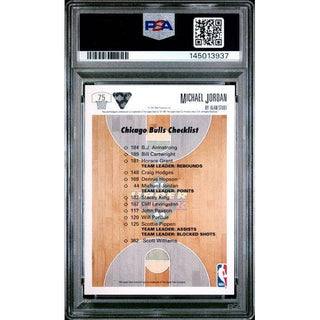 Michael Jordan 1991 Upper Deck Bulls Checklist #75 PSA 8