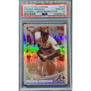 Freddie Freeman 2013 Topps Chrome Running-Sepia Refractor #219 PSA 10
