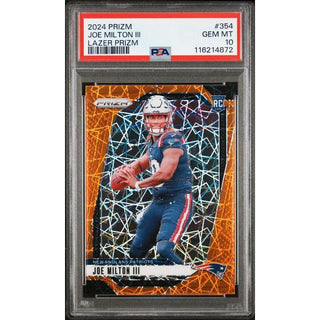 Joe Milton III 2024 Panini Prizm Lazer Prizm Rookie Card #354 PSA 10 Gem Mint