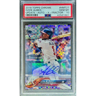 Ozzie Albies 2018 Topps Chrome Update Auto X-Fractor #HMT27 PSA 10