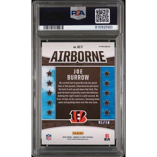 Joe Burrow 2023 Panini Rookies & Stars Airborne Gold #AI-7 PSA 10 #05/10