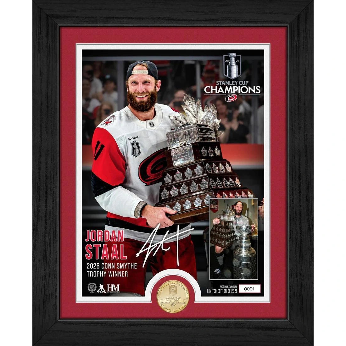 Jordan Staal 2026 Conn Smythe Award Bronze Coin Photo Mint 13x16