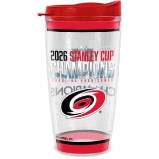 Carolina Hurricanes 2026 Stanley Cup Champions 16 oz. Double Wall Tritan Tumbler with Red Lid
