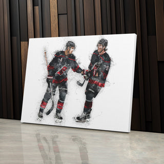 Sebastian Aho & Andrei Svechnikov Canvas Art – Carolina Hurricanes Wall Decor