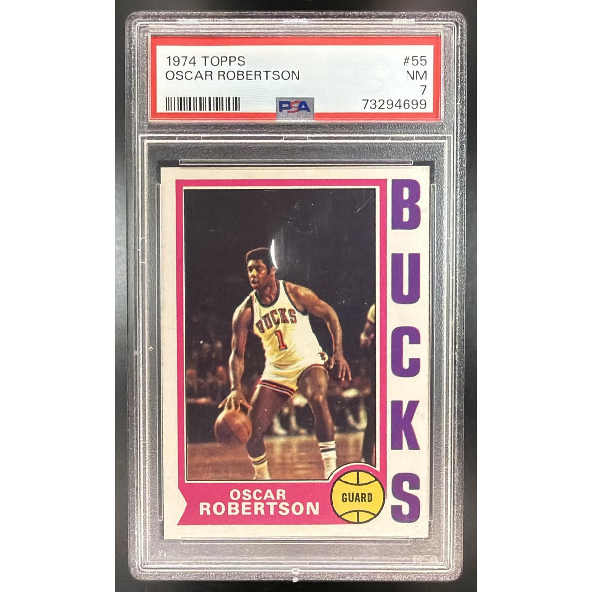 1974 Topps Basketball Oscar Robertson #55 PSA 7