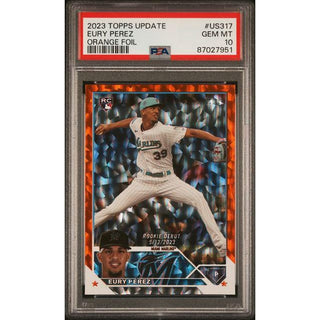 Eury Pérez 2023 Topps Update Orange Foil #US317 PSA 10