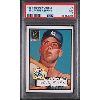 Mickey Mantle 1996 Topps Mantle 1952 Topps Reprint #2 PSA 7