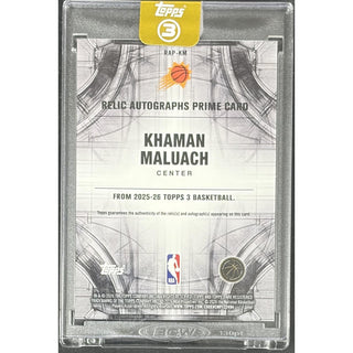 Khaman Maluach 2025-26 Topps 3 Basketball Relic #RAP-KM /15 – Rookie Autograph
