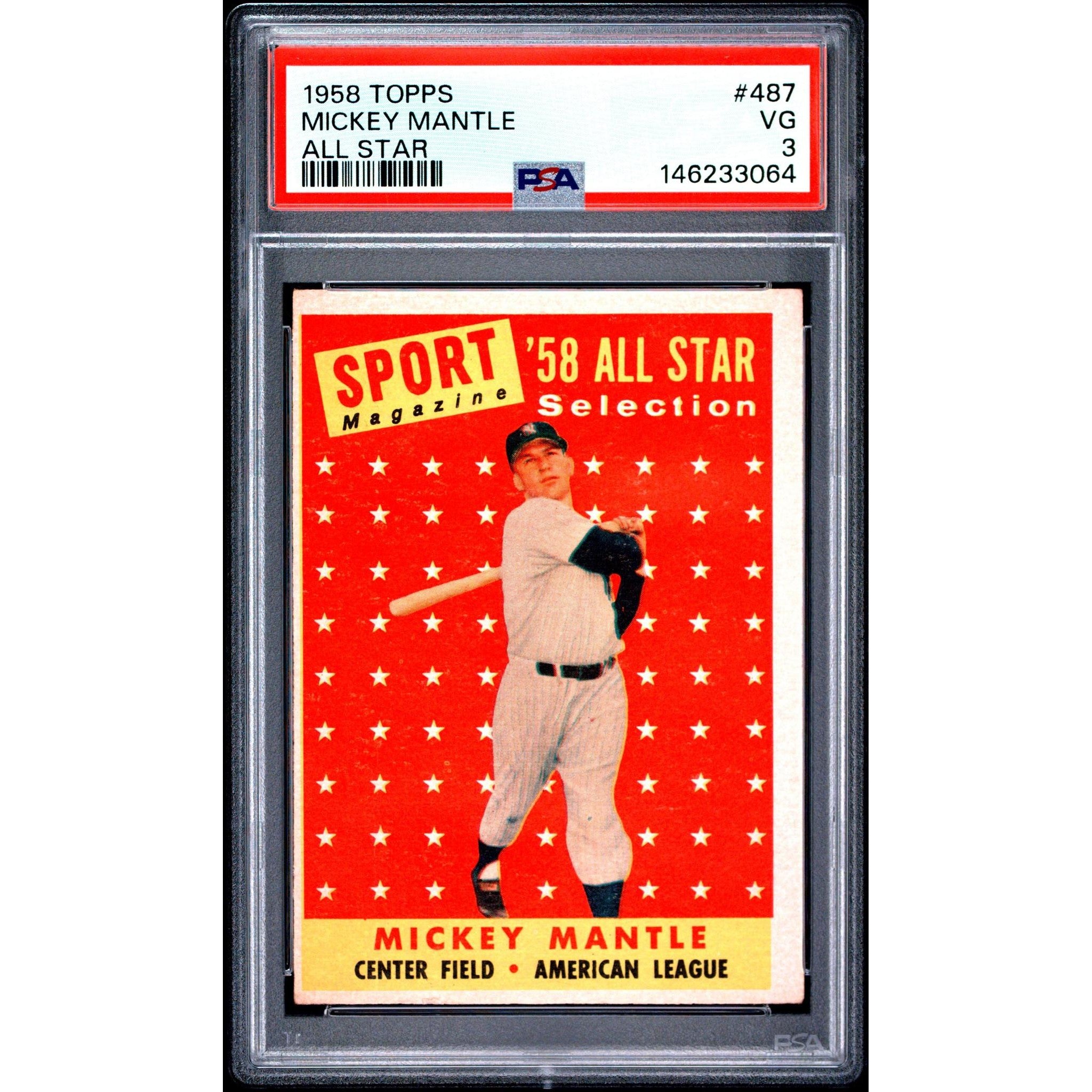 Mickey Mantle 1958 Topps All Star #487 PSA 3