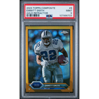 Emmitt Smith 2023 Topps Composite Gold Refractor #6 PSA 9