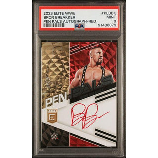 Bron Breakker 2023 Elite WWE Pen Pals Auto-Red #PLBBK PSA 9